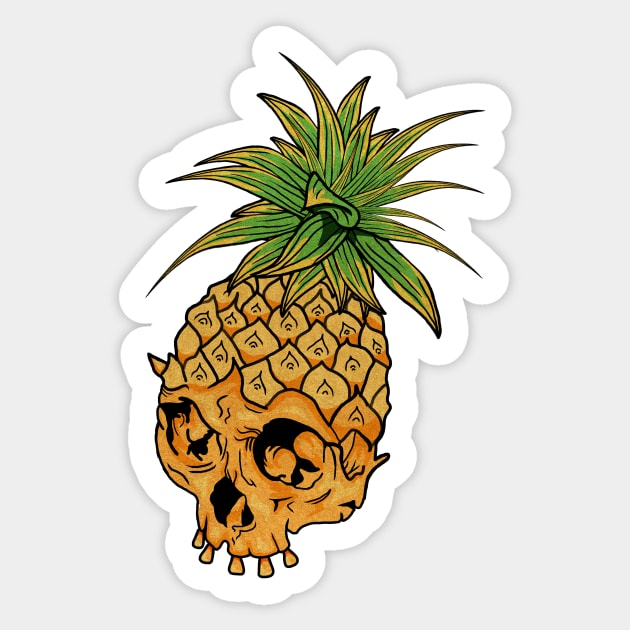 Skull Pineapple,Tropical Style Sticker by logiamerch